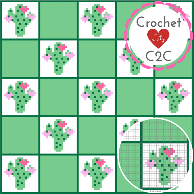 Cactus hearts C2C blanket