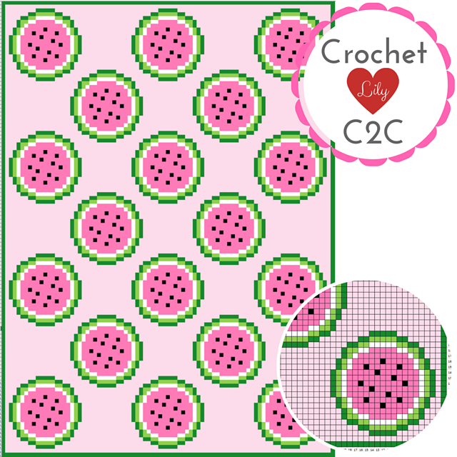 Watermelon slices C2C blanket
