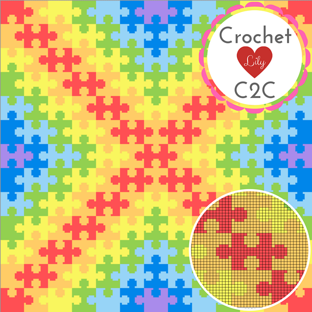 Rainbow puzzle C2C blanket