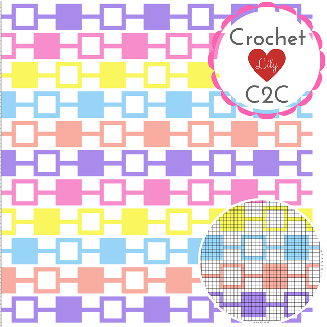 Pastel squares C2C blanket