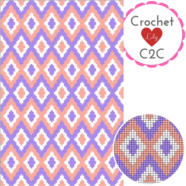 Colorful diamonds C2C blanket