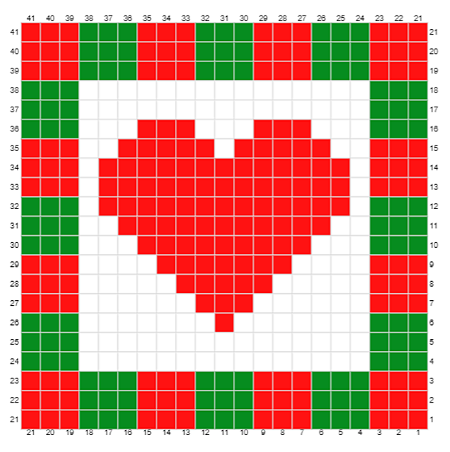 C2C coaster Christmas heart