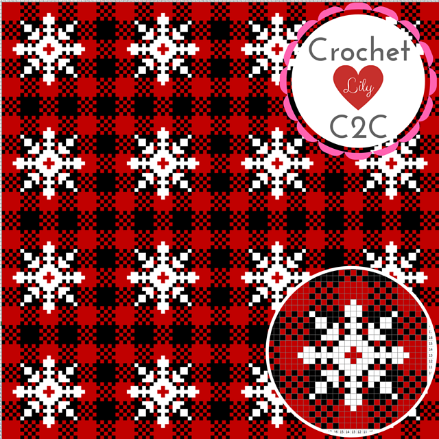 Buffalo snowflake C2C blanket