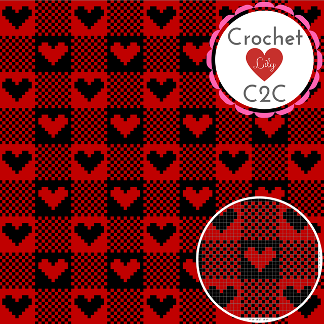 Buffalo hearts C2C blanket