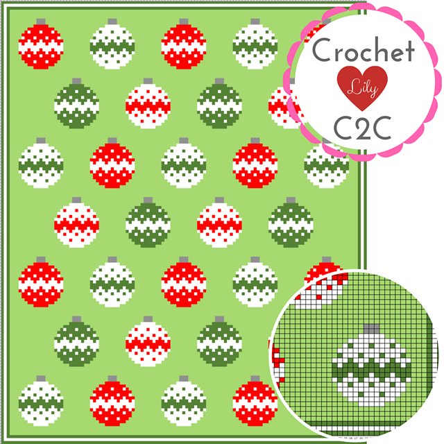 Christmas balls C2C blanket