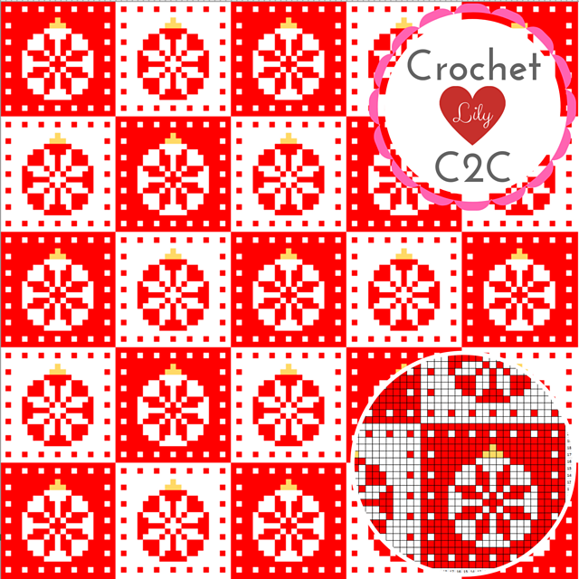 Red and white C2C blanket