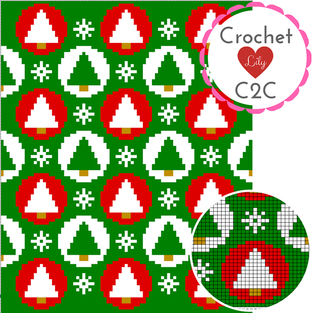 Christmas tree C2C blanket