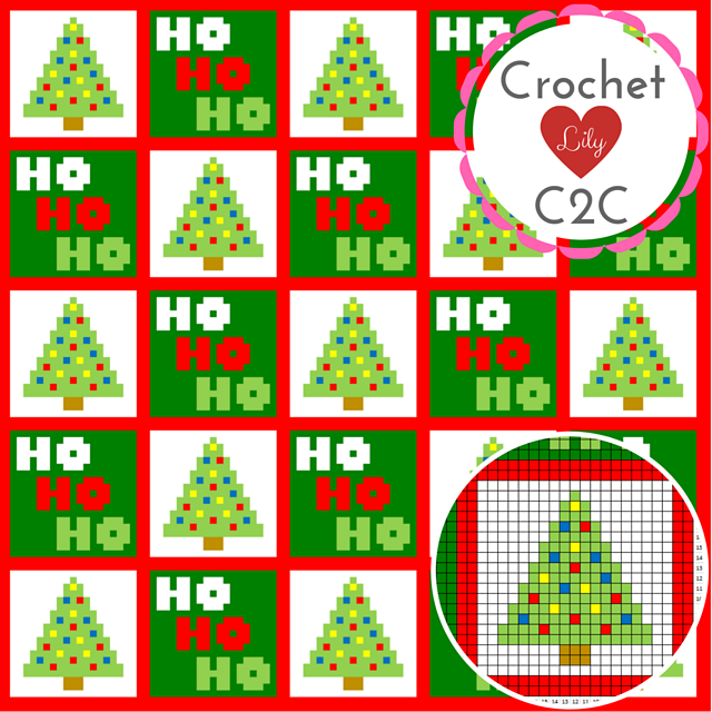 Christmas Ho Ho Ho C2C blanket