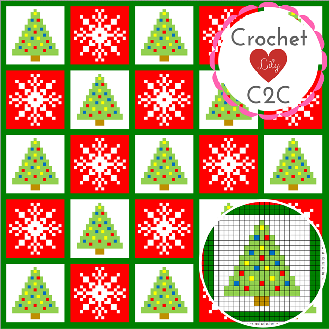 Christmas squares C2C blanket