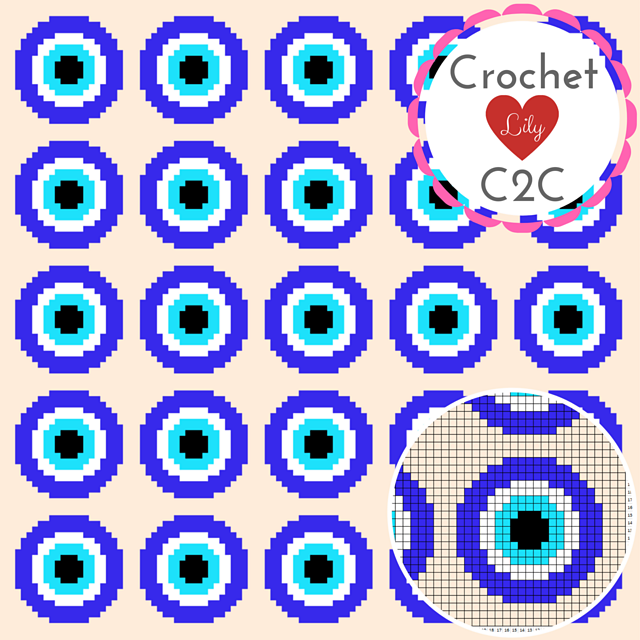 Evil eye C2C blanket