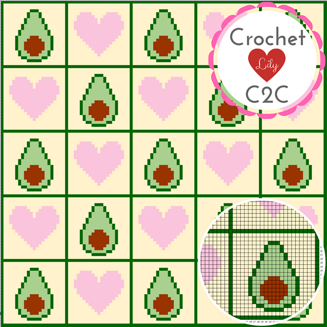 Avocado Love C2C blanket