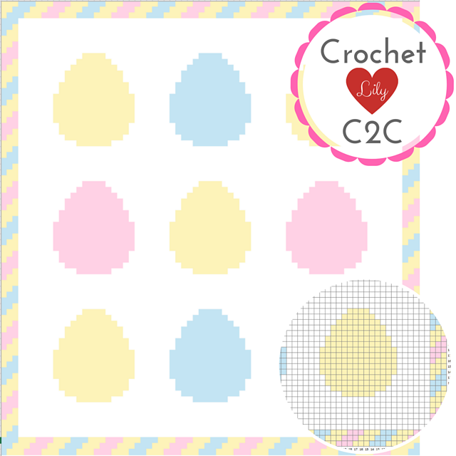 Easter eggs C2C blanket