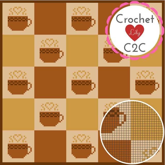 Coffee cups C2C blanket