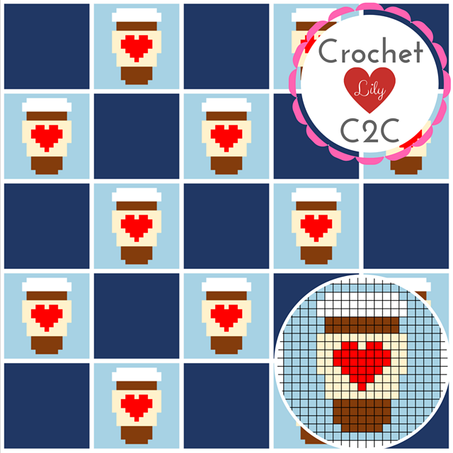Coffee cups C2C blanket
