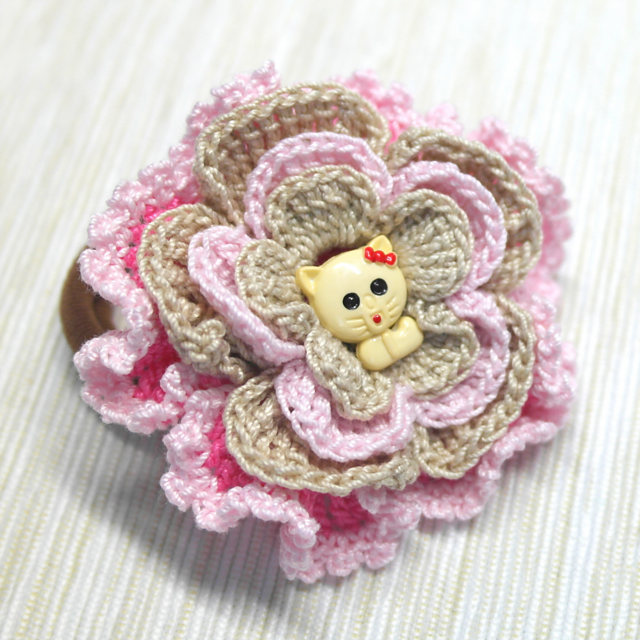 Pink beige scrunchy