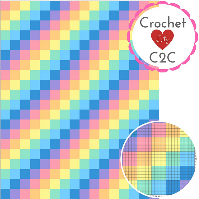 Rainbow pastel C2C blanket