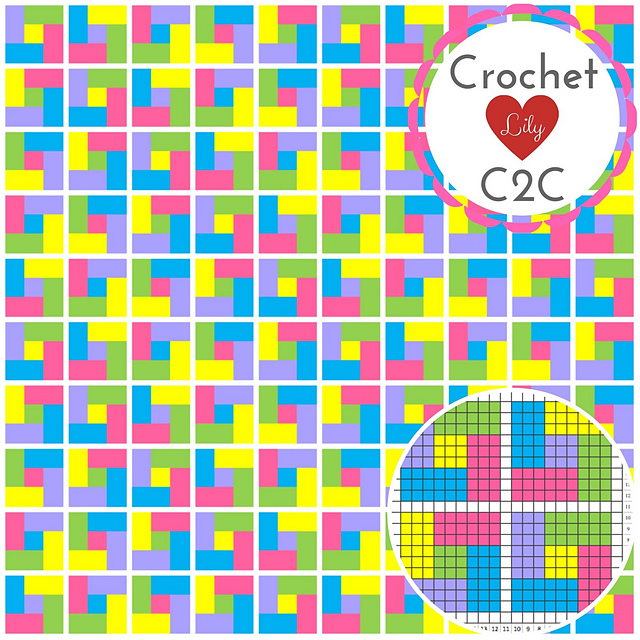 Bright squares C2C blanket