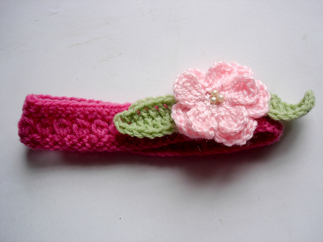 Pink rose headband