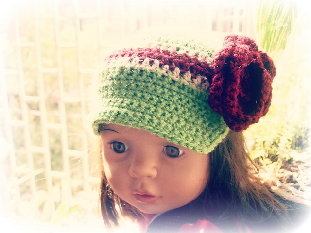 Newsboy hat with rose