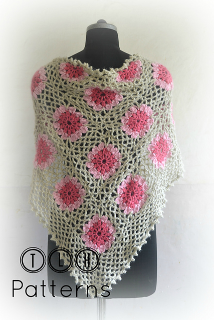 Lacy loops and flowers shawl