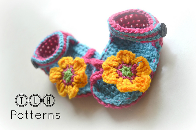 Blue and pink baby sandals