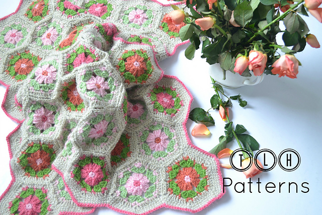 Hexagon flower baby blanket