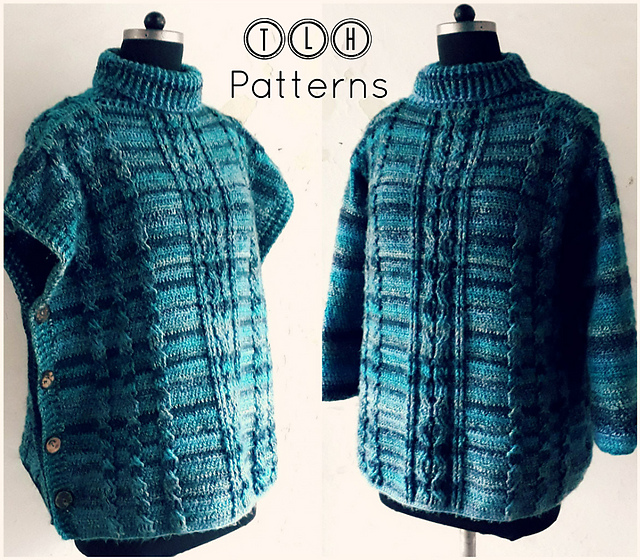 2 in 1 poncho sweater