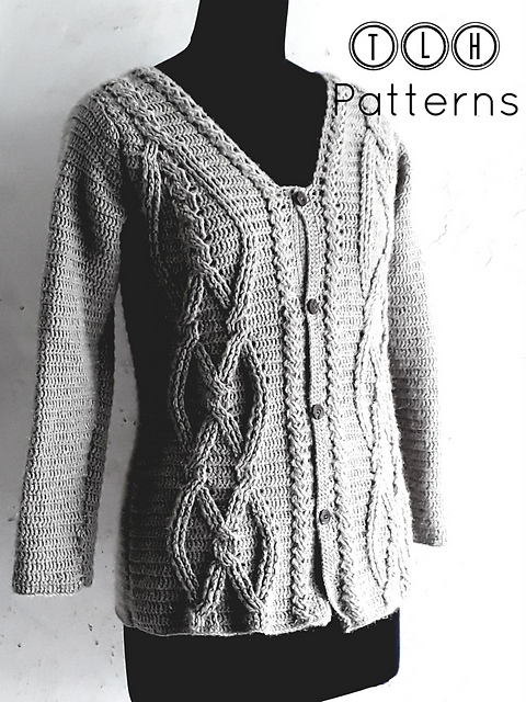 Twisted cables cardigan