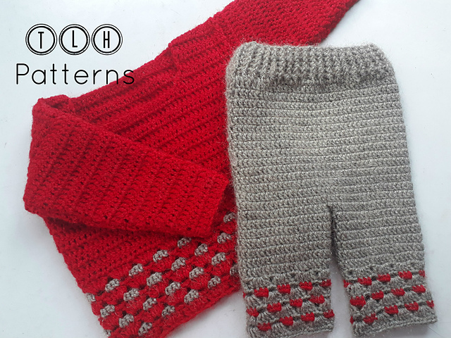 Crochet baby sweater set