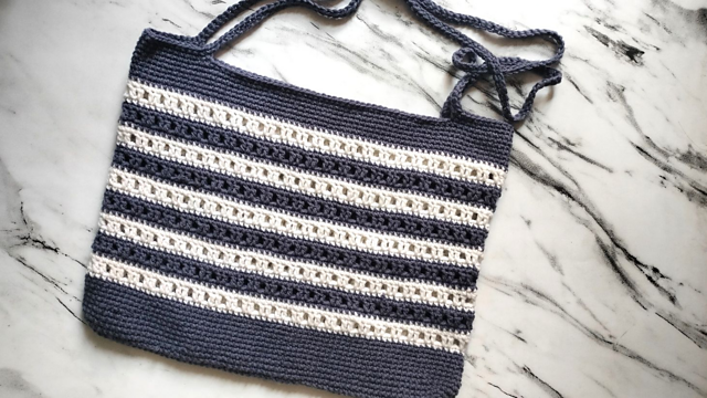 Striped tote bag