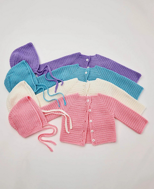 Bonnet and Cardi Set