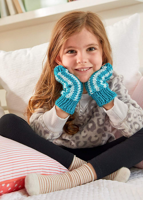 Sideways Stripe Mitts