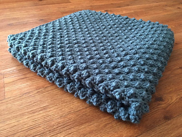 Diagonal Puff Stitch Baby Blanket