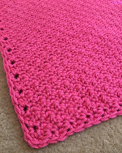 Diagonal Moss Stitch Baby Blanket