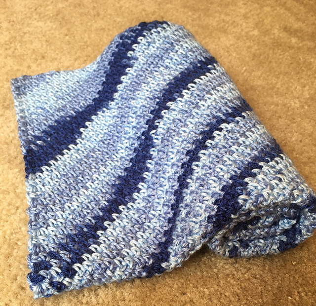 Diagonal Granite Stitch Baby Blanket