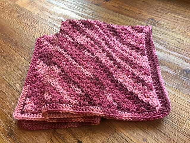Diagonal Striped Baby Blanket