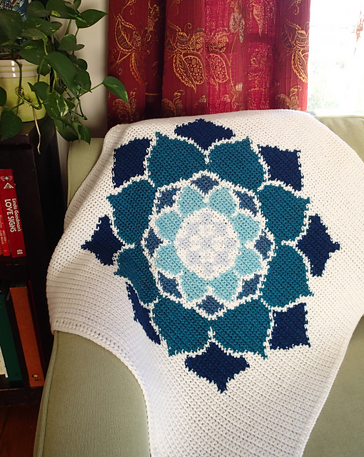 Lotus Print Pattern Blanket