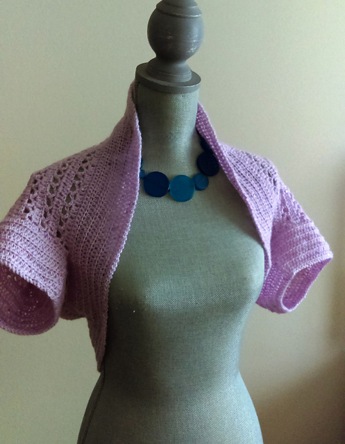 Bolero/Shrug- Hint of Violet with Sequins