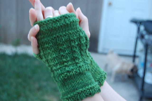 Waffle Stitch Fingerless Gloves