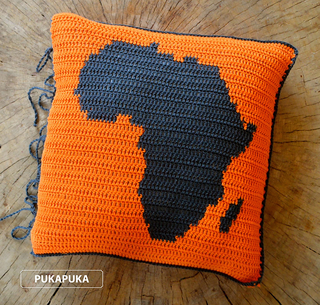 Africa Map Pillow Cover