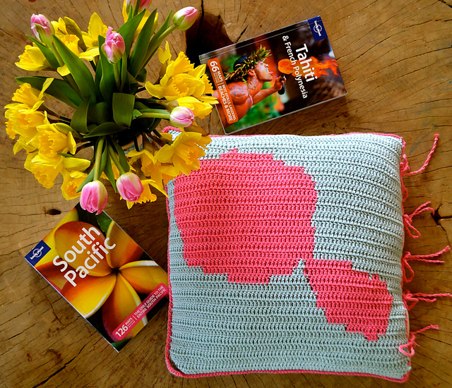 Tahiti Map Pillow