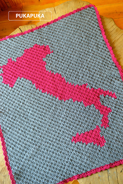 Italy Map C2C Baby Blanket