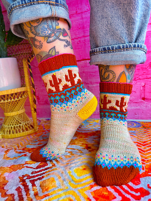Saguaro Sunset Socks