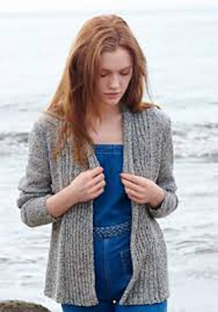# 29 Jacke mit Rippenschalkragen