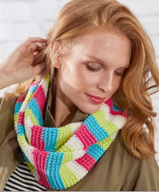 Striped Crochet Cowl