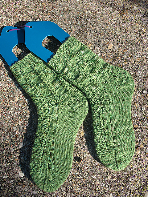 Peaceful Cable Socks (Cuff Down)