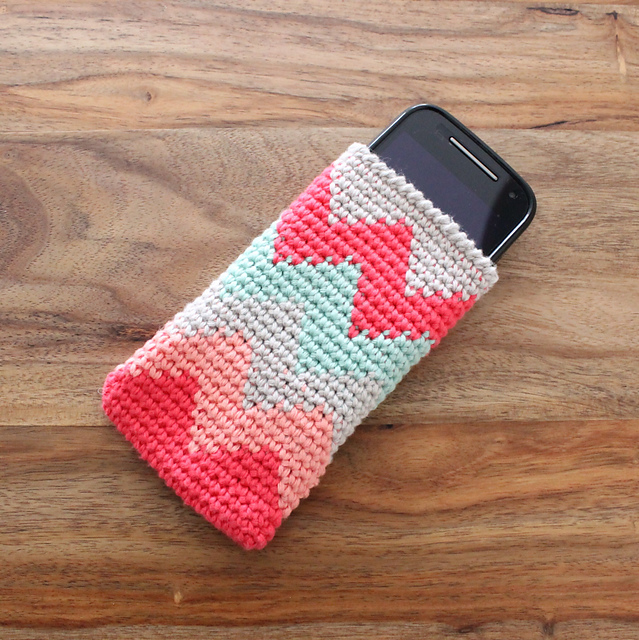 Funda per mòbil / Tapestry crochet phone sleeve
