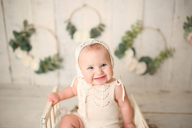 Laney Lace Romper & Bonnet Set