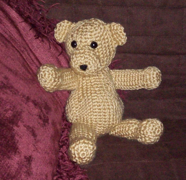 Knit Stitch Crocheted Teddy Bear