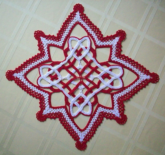 Celtic Hearts Crocheted Doily